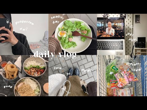 daily vlog🧸🥗: productive, deep clean, grocerry , uni vlog , street food, cafe , kimbap (๑⃙⃘´༥`๑⃙⃘)