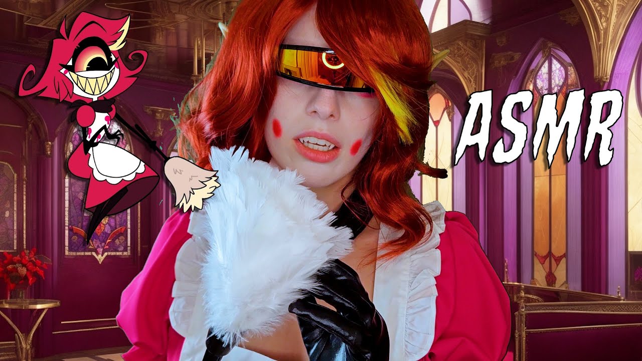 Asmr Sylk Cosplays Niffty Hazbin Hotel Tickles Slow And Fast Gloves Feather Duster Dark Sylk