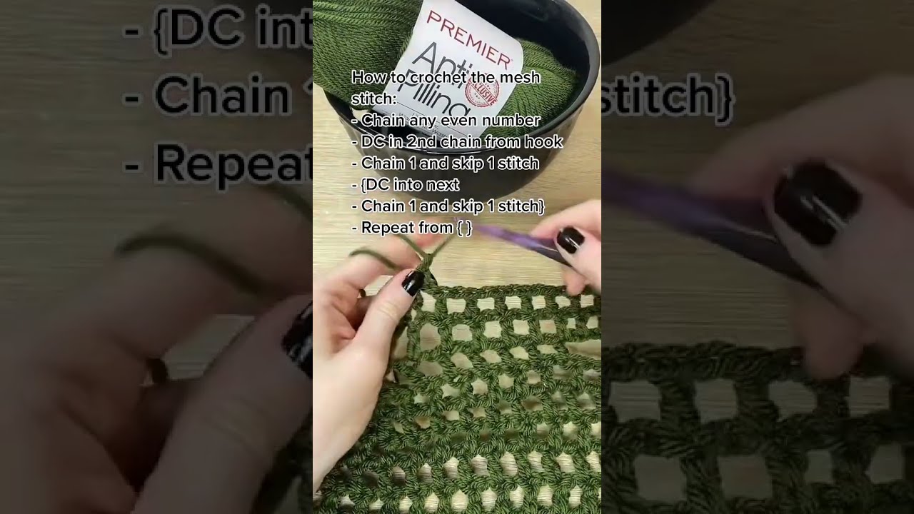 Full tutorial on my channel  How to crochet the mesh stitch - سی وید