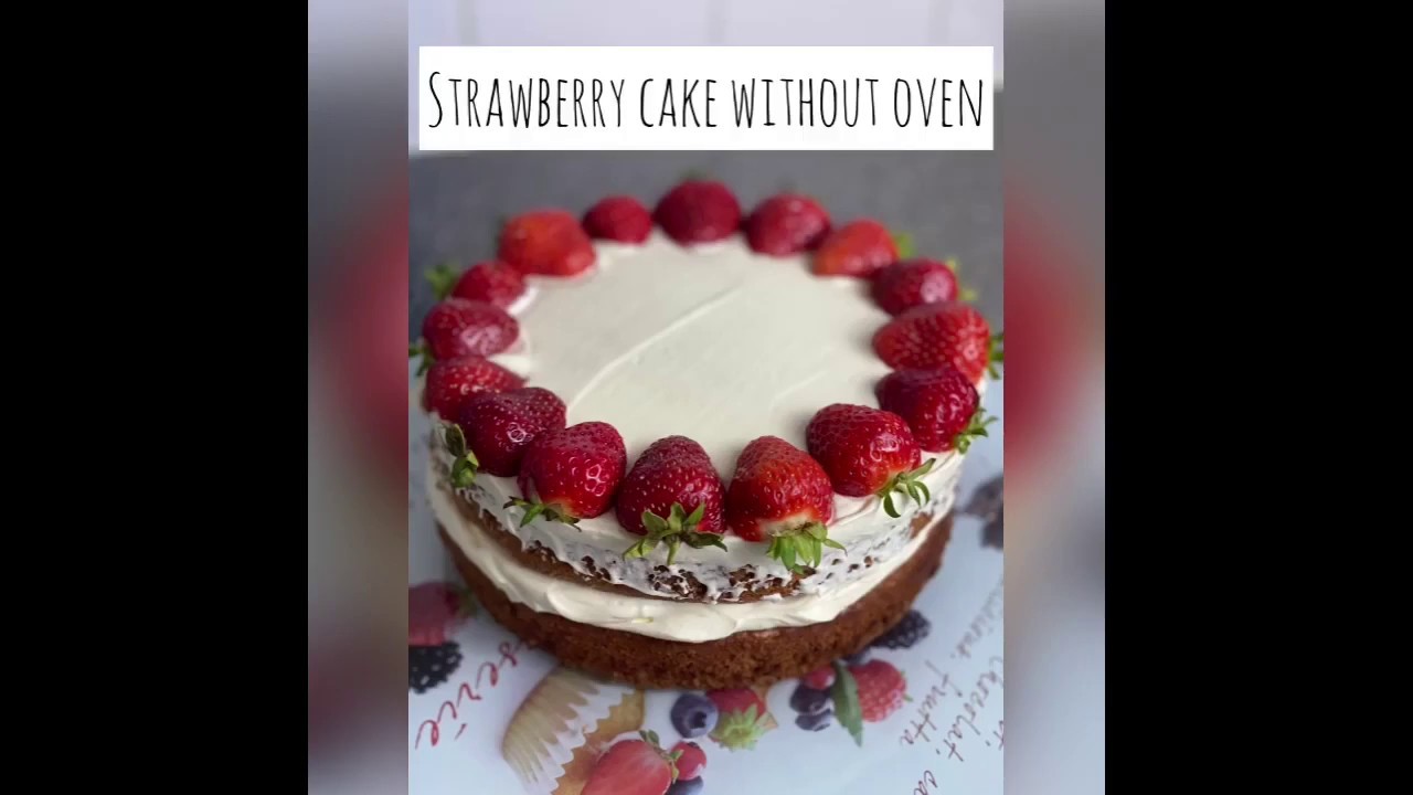 No Oven Strawberry Cake | کیک توت زمینی بدون داش