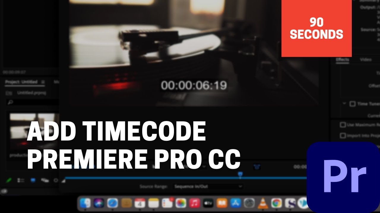 نحوه اضافه کردن Timecode - Premiere Pro - 90 Seconds