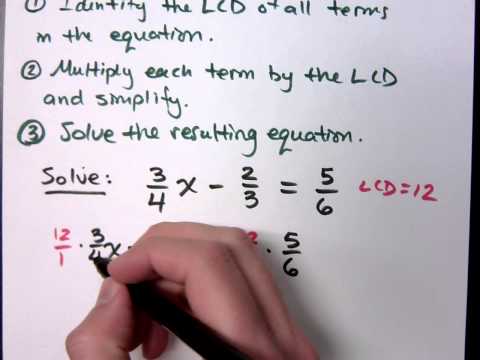 Beginning Algebra - Part 16 (Solving Linear Equations by Clearing Fractions)