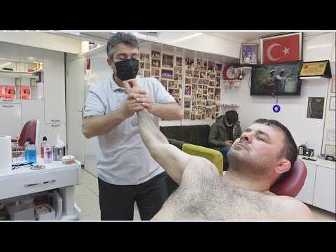 ASMR Turkish Barber By Münür Önkan Head,Face,Body,Back,Neck and Arm Massage