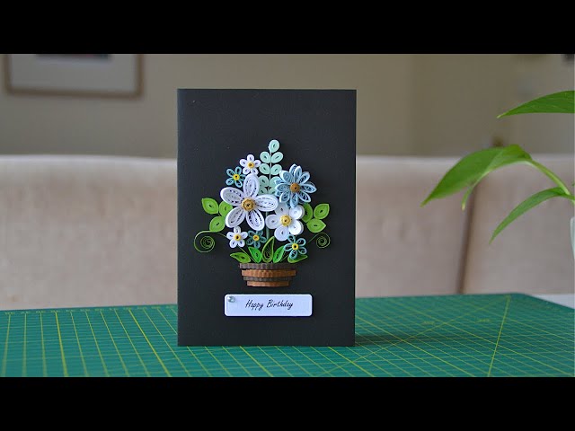 DIY BIRTHDAY CARD | How to Make a Birthday Card | Quilling Flowers Basket | Step by Step Tutorial