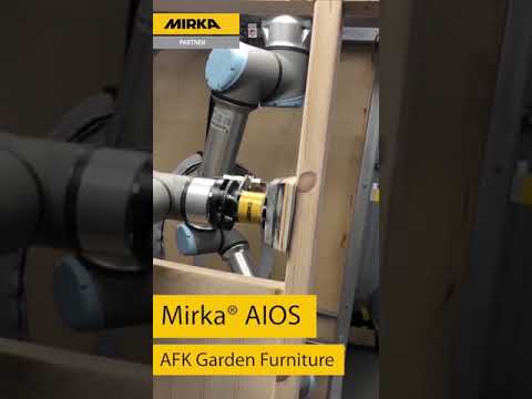 Sanding wood with a robotic sanding head - Mirka® AIOS