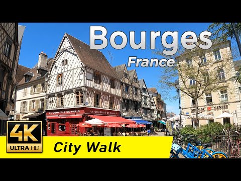 Bourges, France | Walking Tour (4K UHD & 60 fps)