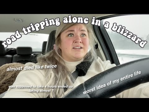 i took a 6 hour road trip ALONE *in a blizzard* | vlogmas day 10