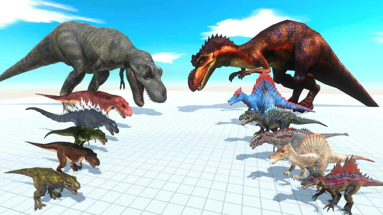 Dinosaurs War - Tyrannosaurus Rex Evolution VS Spinosaurus Evolution