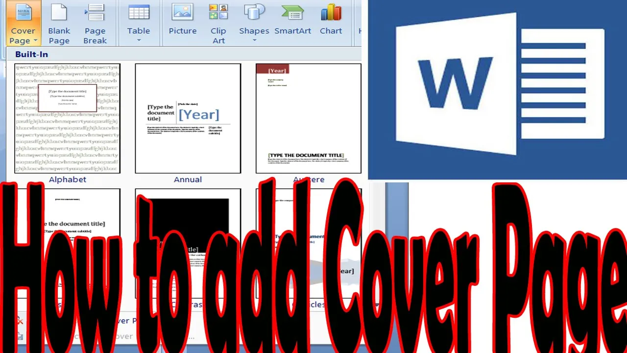 How To Insert A Cover Page In Microsoft Word Cover Page Microsoft Word Word سی وید 1824