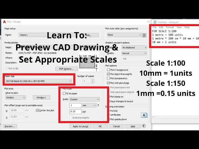 how-to-preview-print-autocad-drawing-how-to-set-appropriate-scale-for