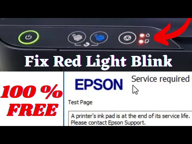 Epson L3110 Red Light Blinking Solution How To Reset Epson L3110 Fix 0095