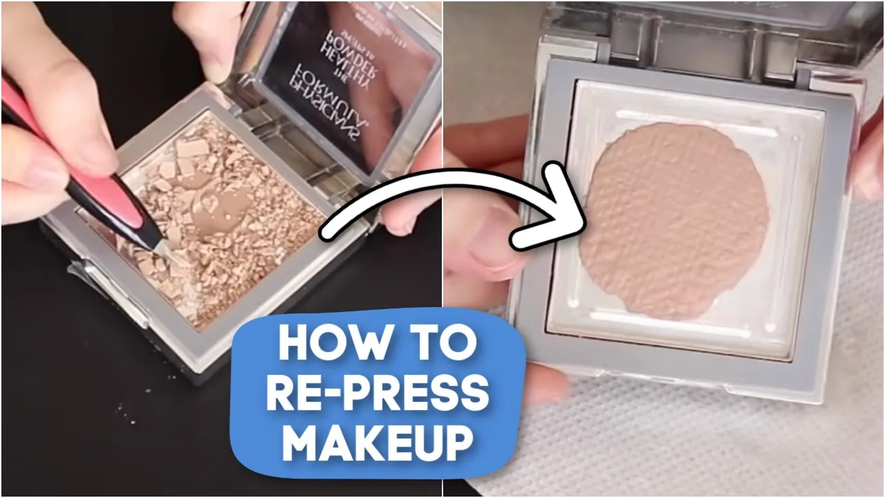 How to RE-PRESS Powder Makeup // Easy Way To Fix Broken Powders