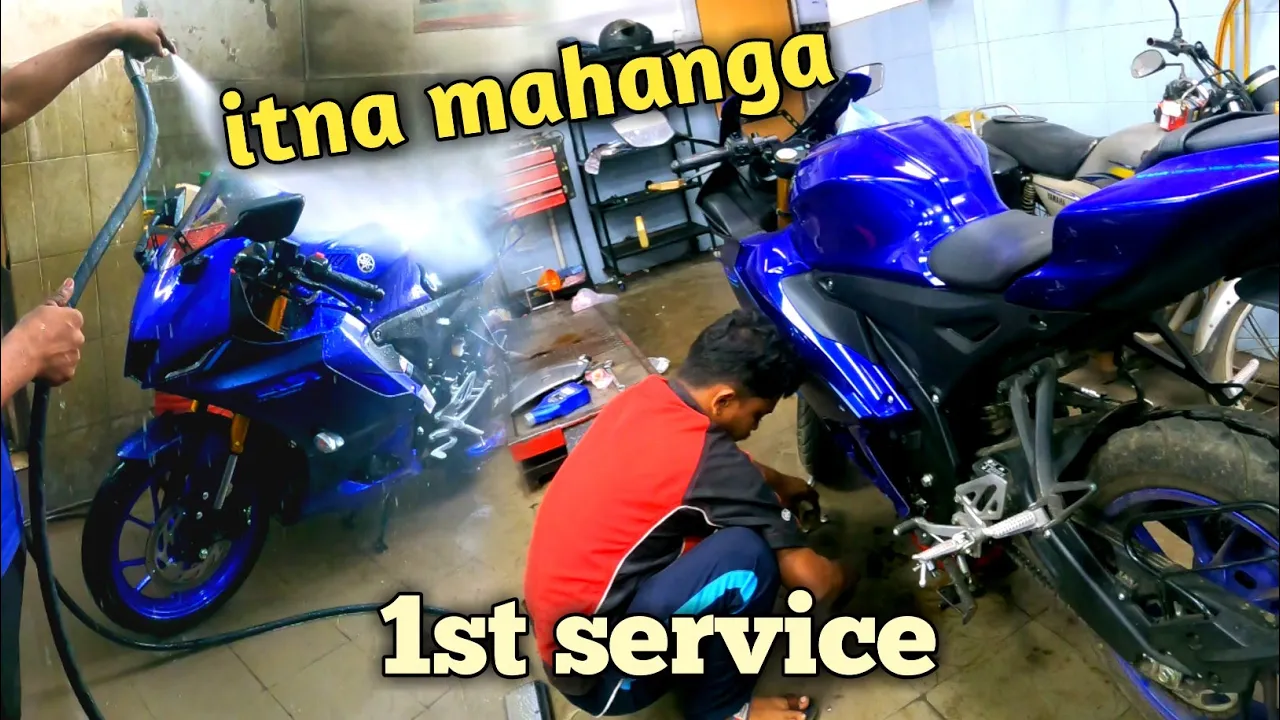 Finally Yamaha R15v4 First service Done 2023 || Cost? All Details!